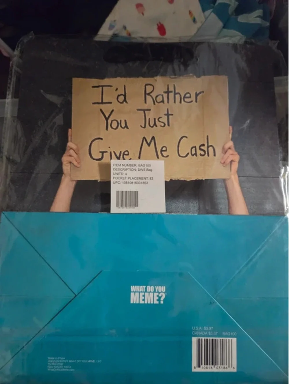 Gift bags set of 4 i'd rather you just give me cash
